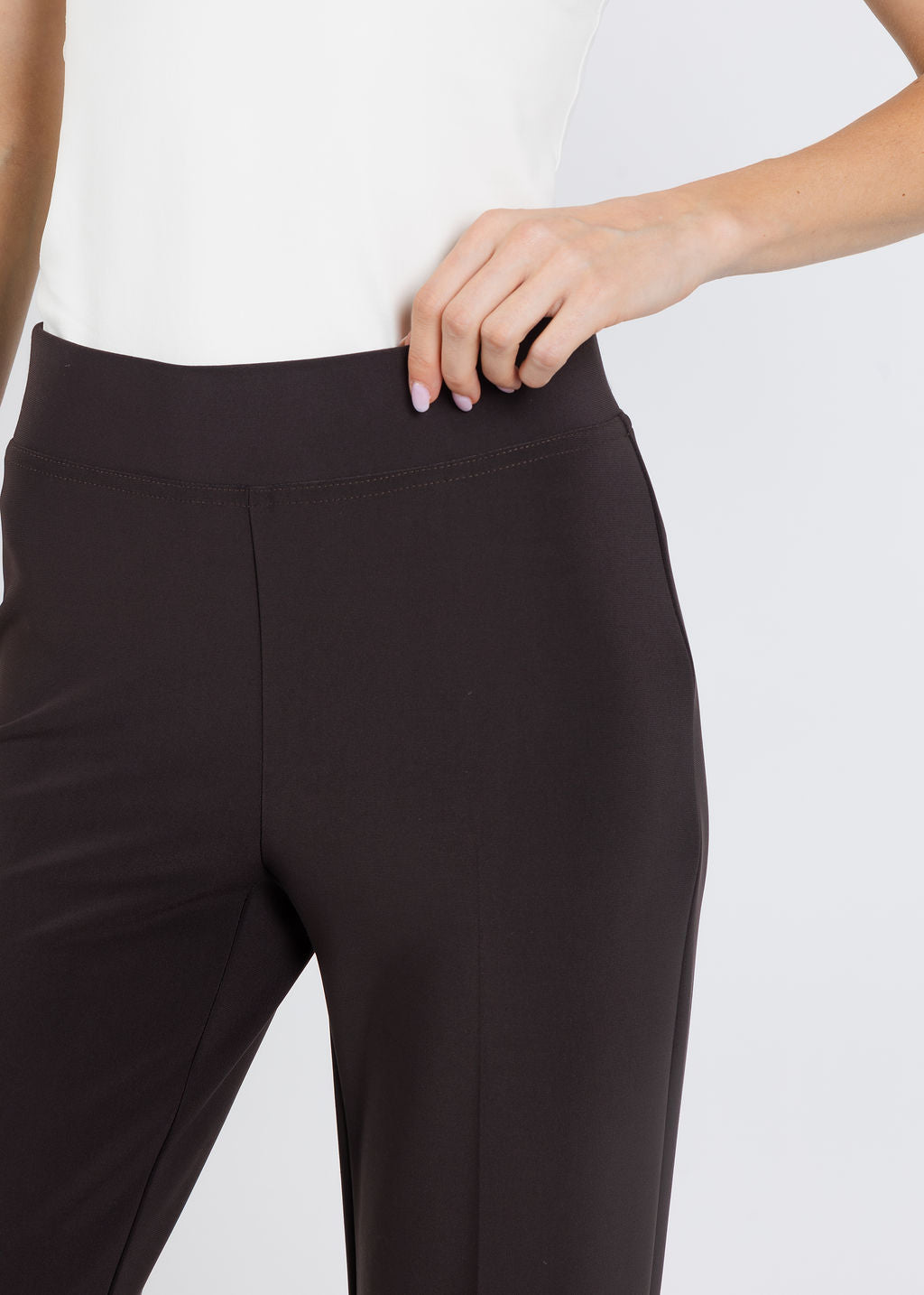 Joseph Ribkoff Classic Wide Leg Pants in Mocha available at Barbara Katz