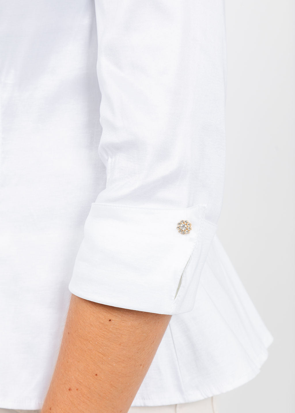 Joseph Ribkoff Double Lapel Collar Blouse in Vanilla available at Barbara Katz