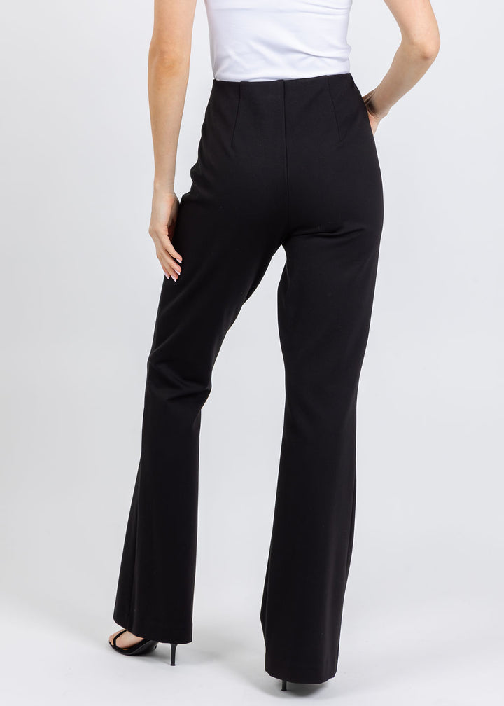 Joseph Ribkoff Heavy Knit Flared Pull-On Pants in Black available at Barbara Katz