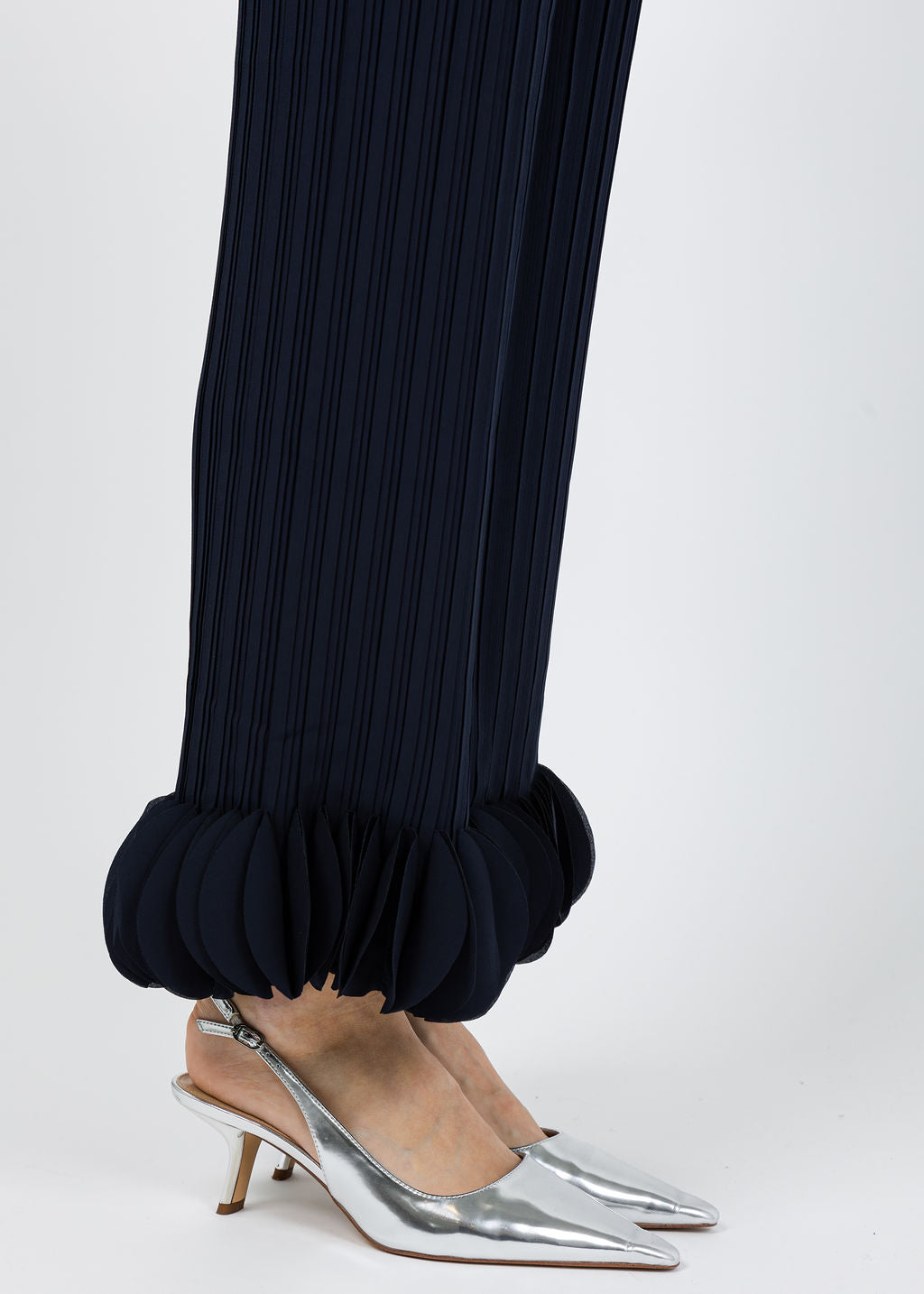 Joseph Ribkoff Joa Ruffle Pants in Navy available at Barbara Katz