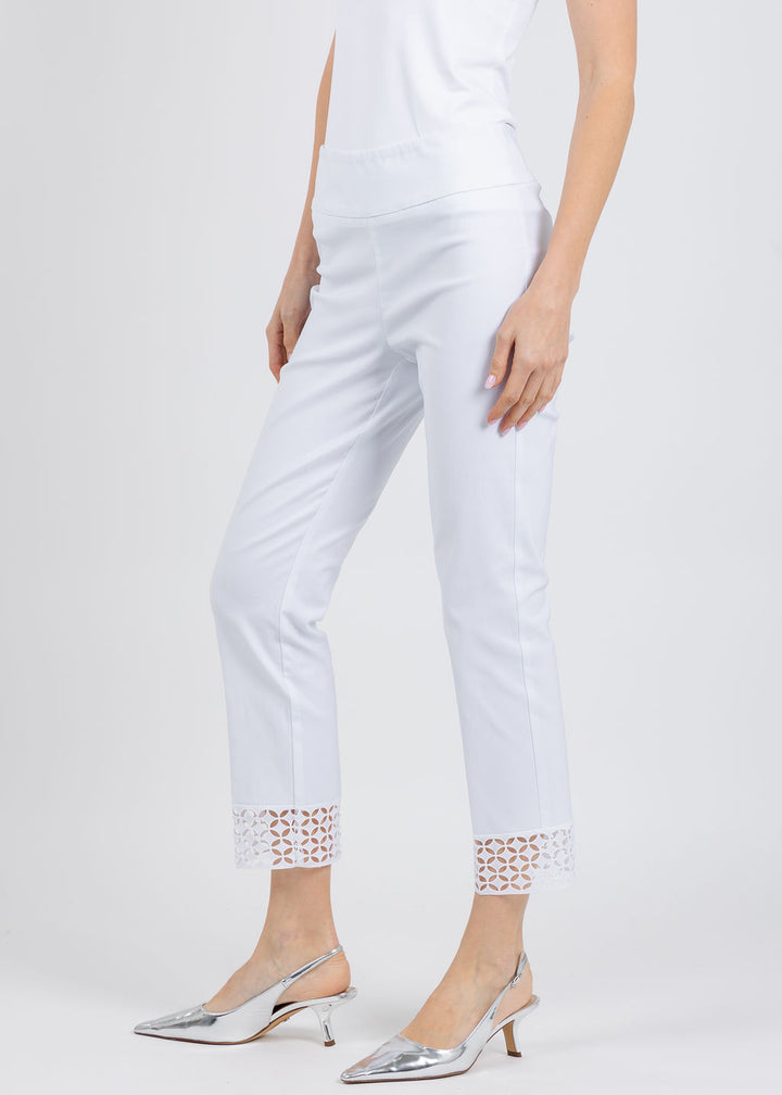 Joseph Ribkoff Millennium Pull-On Crop Pants in White available at Barbara Katz