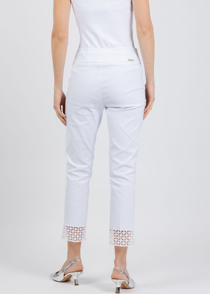 Joseph Ribkoff Millennium Pull-On Crop Pants in White available at Barbara Katz