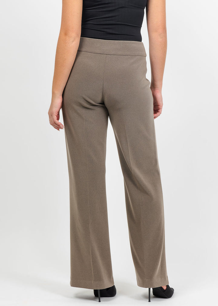 Joseph Ribkoff Silky Knit Wide-Leg Pull-On Pants in Taupe Melange available at Barbara Katz