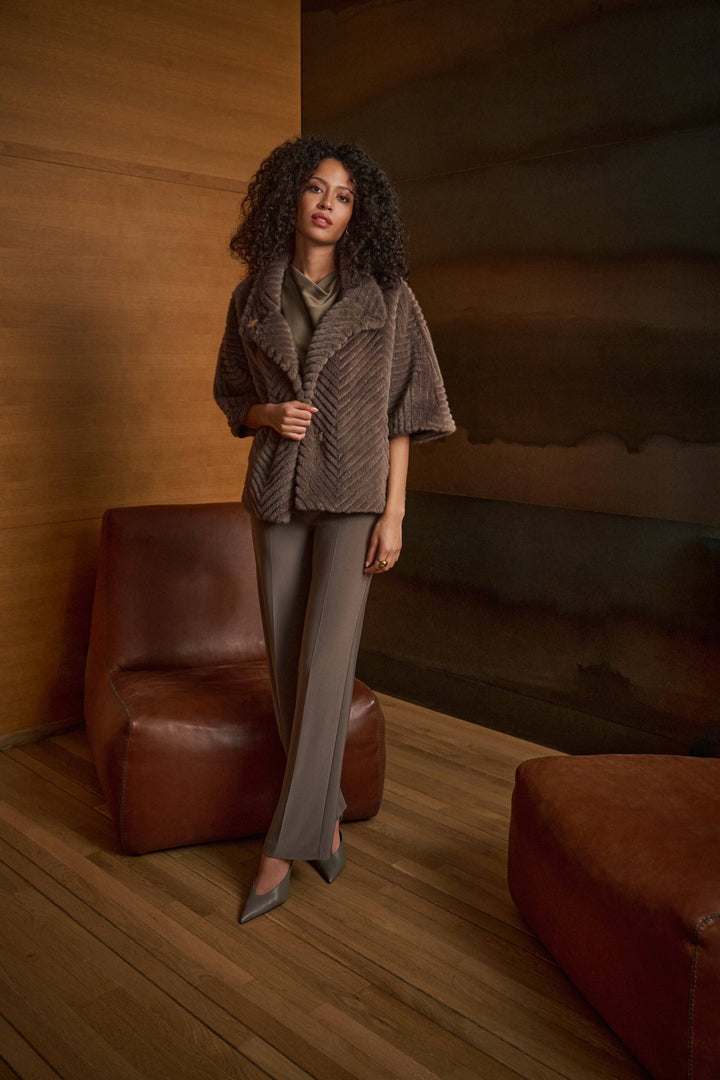 Joseph Ribkoff Classic Wide Leg Pants in Mink available at Barbara Katz