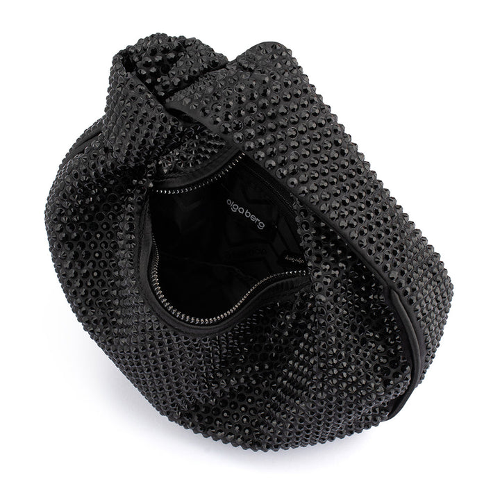 Olga Berg Juliana Crystal Handle Bag in Black available at Barbara Katz