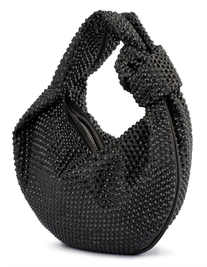 Olga Berg Juliana Crystal Handle Bag in Black available at Barbara Katz