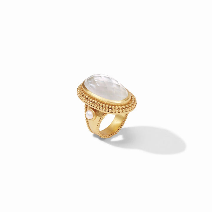 Julie Vos Flora Statement Ring - Iridescent Clear Crystal