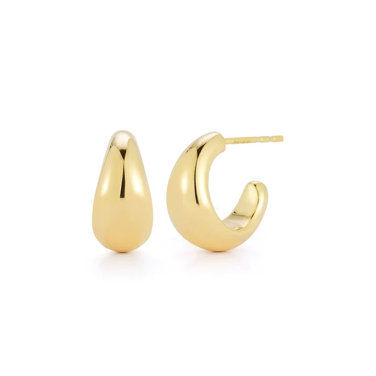 EF Collections 14K Yellow Gold Jumbo Dome Hoop Earrings