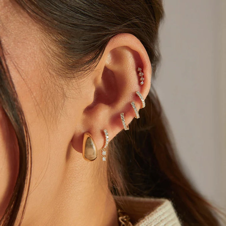 14K Yellow Gold Jumbo Dome Hoop Earrings