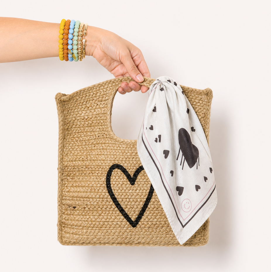 Kerri Rosenthal Drippy Heart Bandana in White available at Barbara Katz