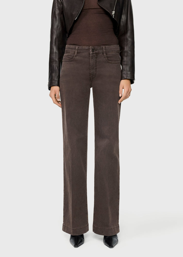 MAC Dream Wide Jeans 30" in Brown Stone Wash available at Barbara Katz