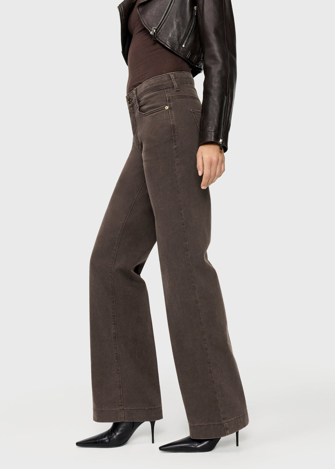 MAC Dream Wide Jeans 30" in Brown Stone Wash available at Barbara Katz