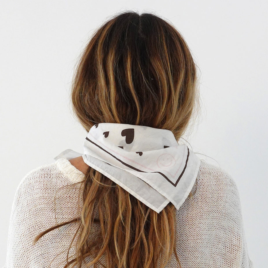 Kerri Rosenthal Drippy Heart Bandana in White available at Barbara Katz