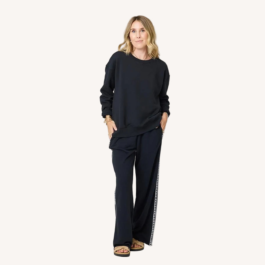 Kerri Rosenthal Ex-Boyfriend Patchwork Sweatshirt in Black available at Barbara Katz
