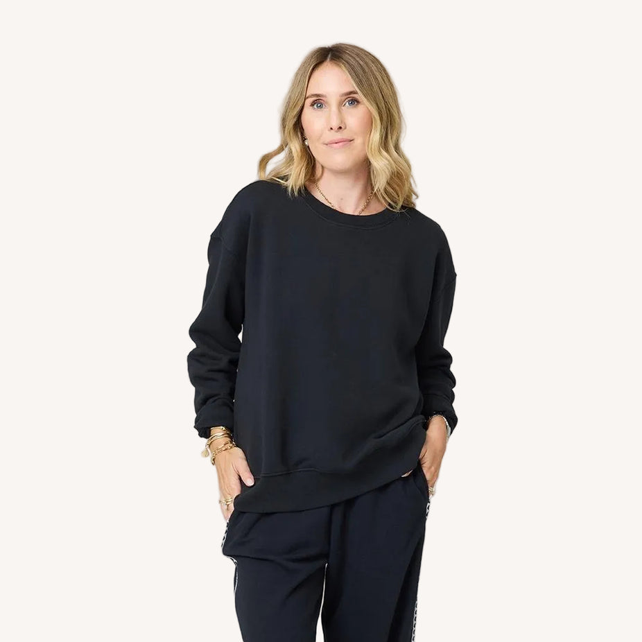 Kerri Rosenthal Ex-Boyfriend Patchwork Sweatshirt in Black available at Barbara Katz