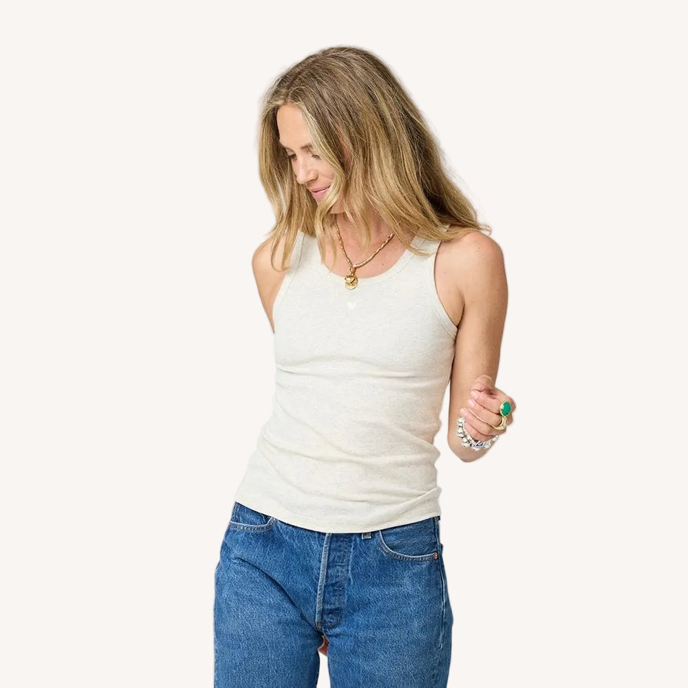 Kerri Rosenthal KR Tank Top in Oatmeal Heather available at Barbara Katz