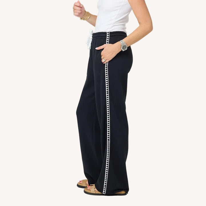 Kerri Rosenthal Weekend Barb Heart Tape Sweatpants in Black available at Barbara Katz