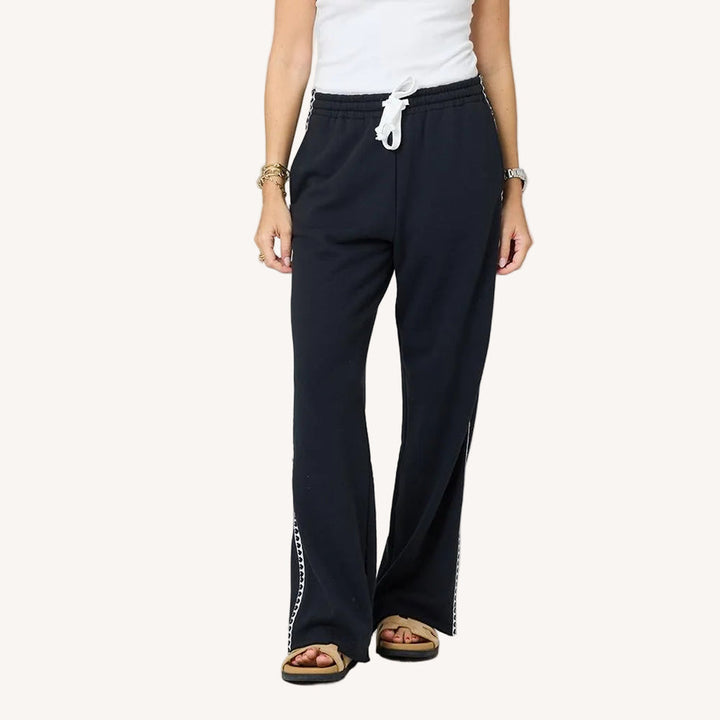 Kerri Rosenthal Weekend Barb Heart Tape Sweatpants in Black available at Barbara Katz