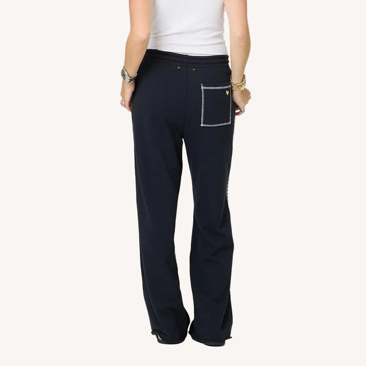 Kerri Rosenthal Weekend Barb Heart Tape Sweatpants in Black available at Barbara Katz