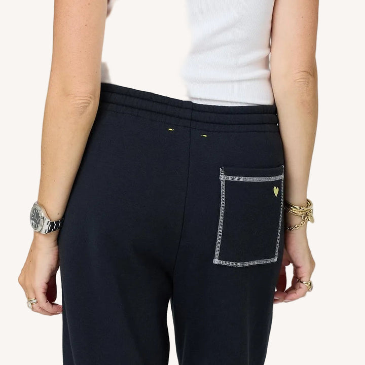 Kerri Rosenthal Weekend Barb Heart Tape Sweatpants in Black available at Barbara Katz