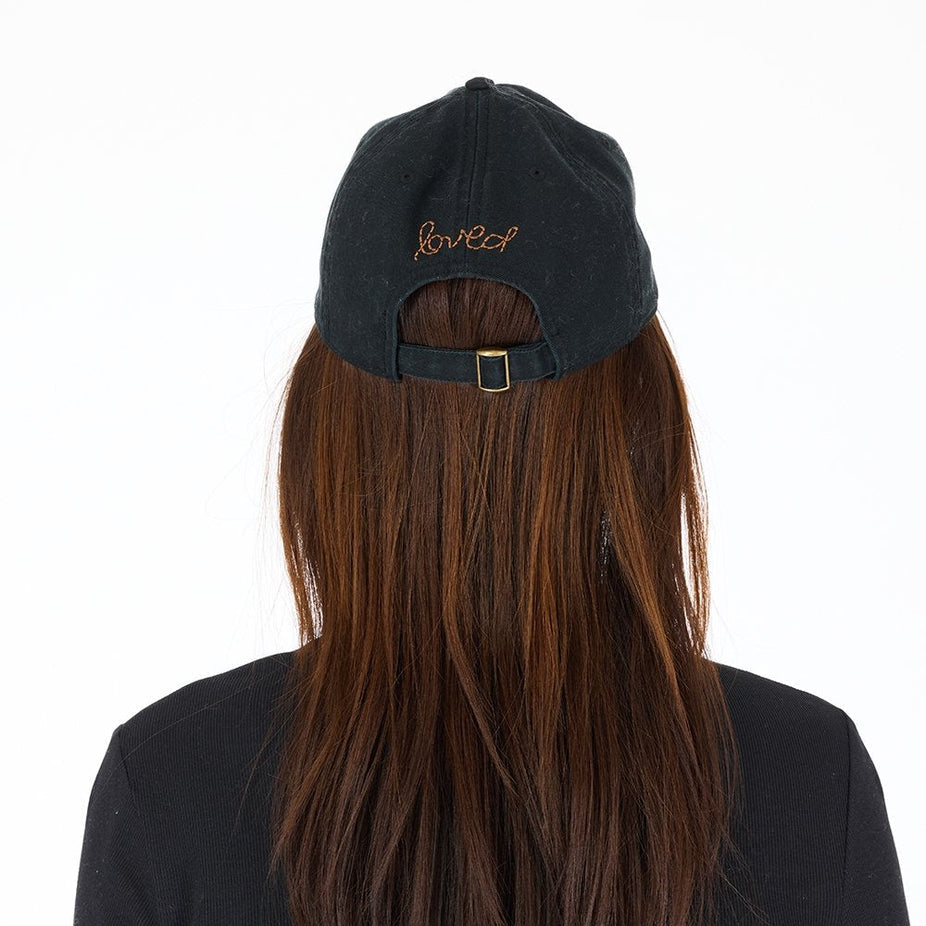 Kerri Rosenthal KR Imperfect Heart Hat in Black/Brown available at Barbara Katz