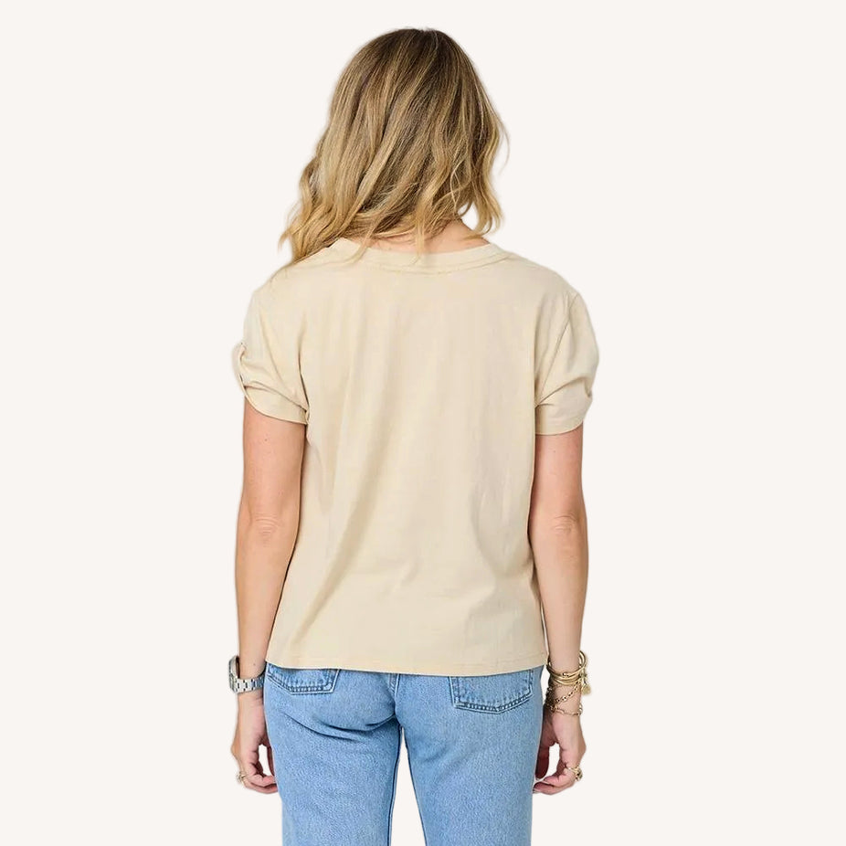 Kerri Rosenthal Suke Imperfect Heart Tee in Latte/Pink available at Barbara Katz