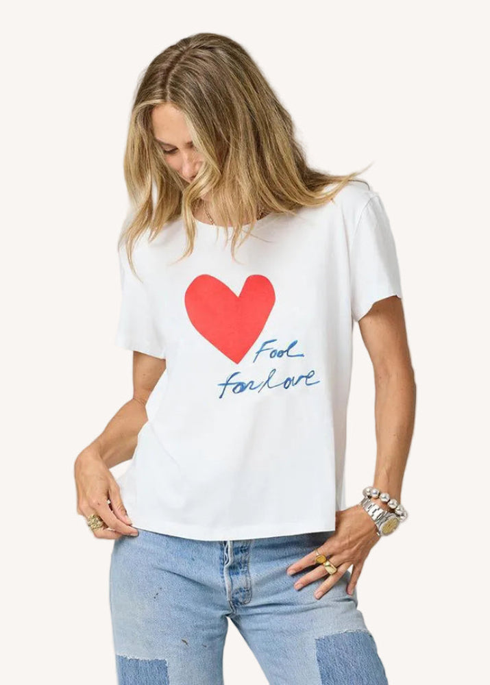 Kerri Rosenthal Suke Fool for Love Tee in White available at Barbara Katz