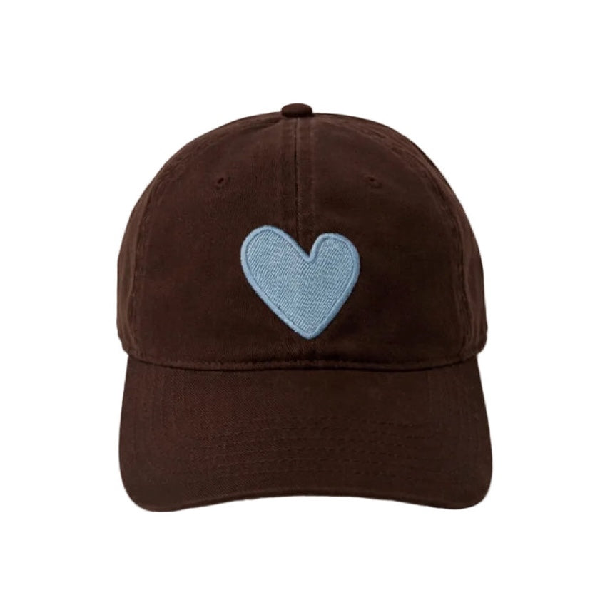 Kerri Rosenthal Imperfect Heart Hat in Cocoa Chambray available at Barbara Katz