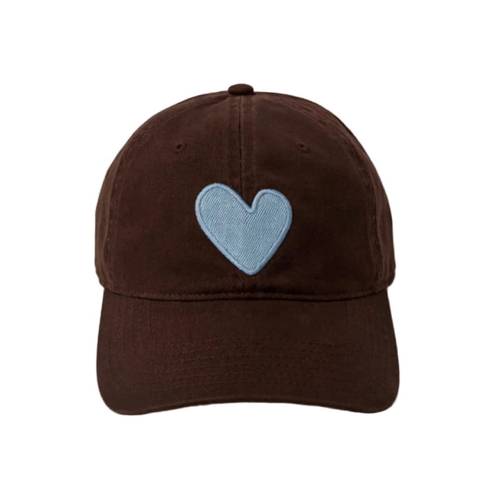 Kerri Rosenthal Imperfect Heart Hat in Cocoa Chambray available at Barbara Katz