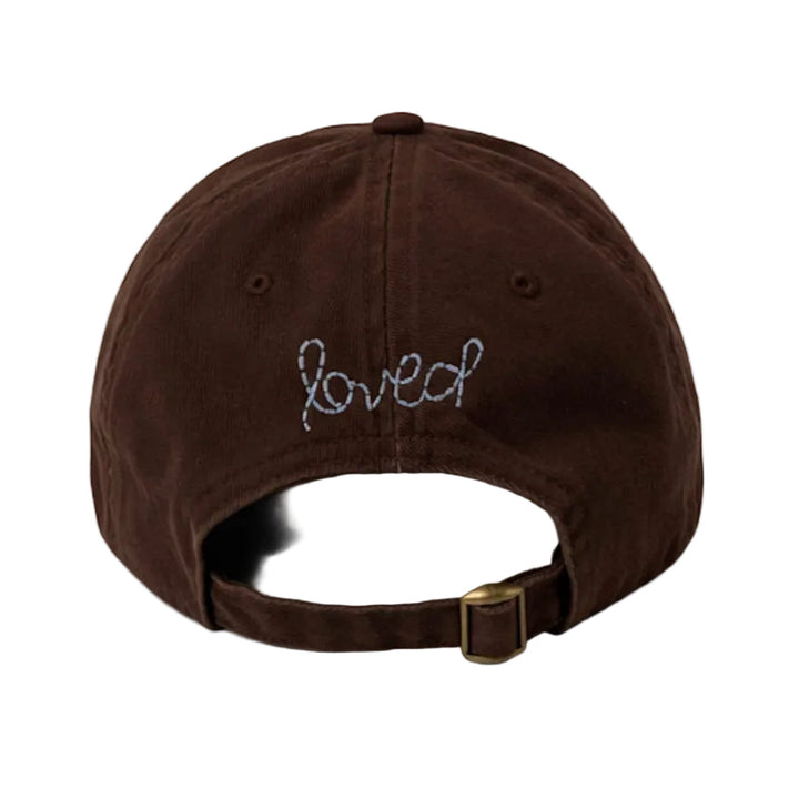 Kerri Rosenthal Imperfect Heart Hat in Cocoa Chambray available at Barbara Katz