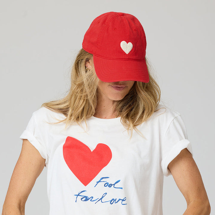 Kerri Rosenthal KR Imperfect Heart Hat in Cherri/Red available at Barbara Katz