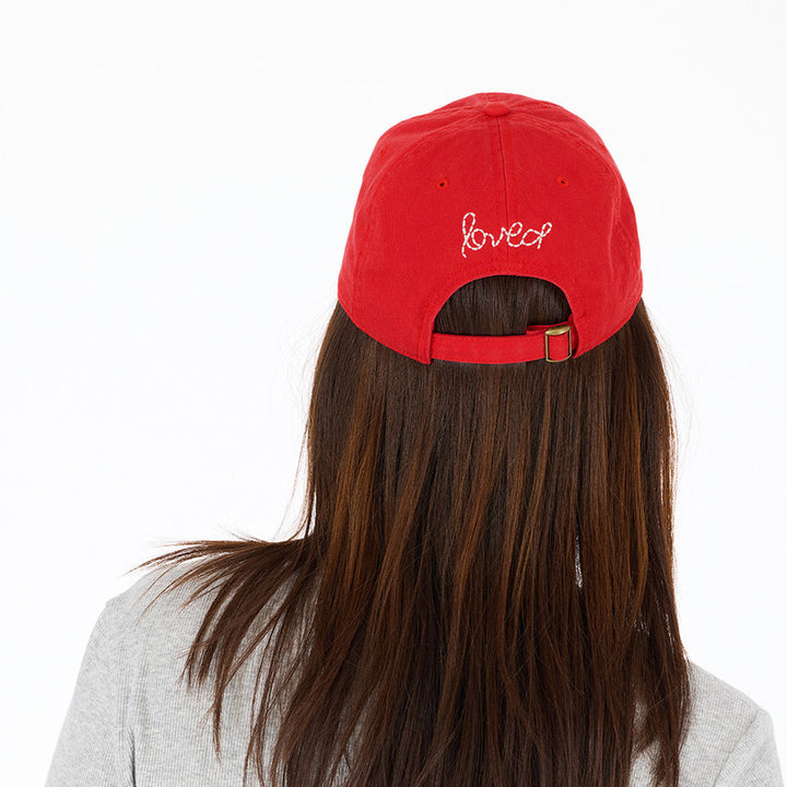 Kerri Rosenthal KR Imperfect Heart Hat in Cherri/Red available at Barbara Katz