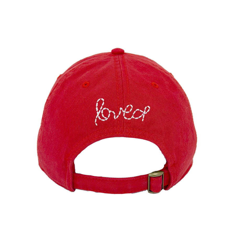 Kerri Rosenthal KR Imperfect Heart Hat in Cherri/Red available at Barbara Katz