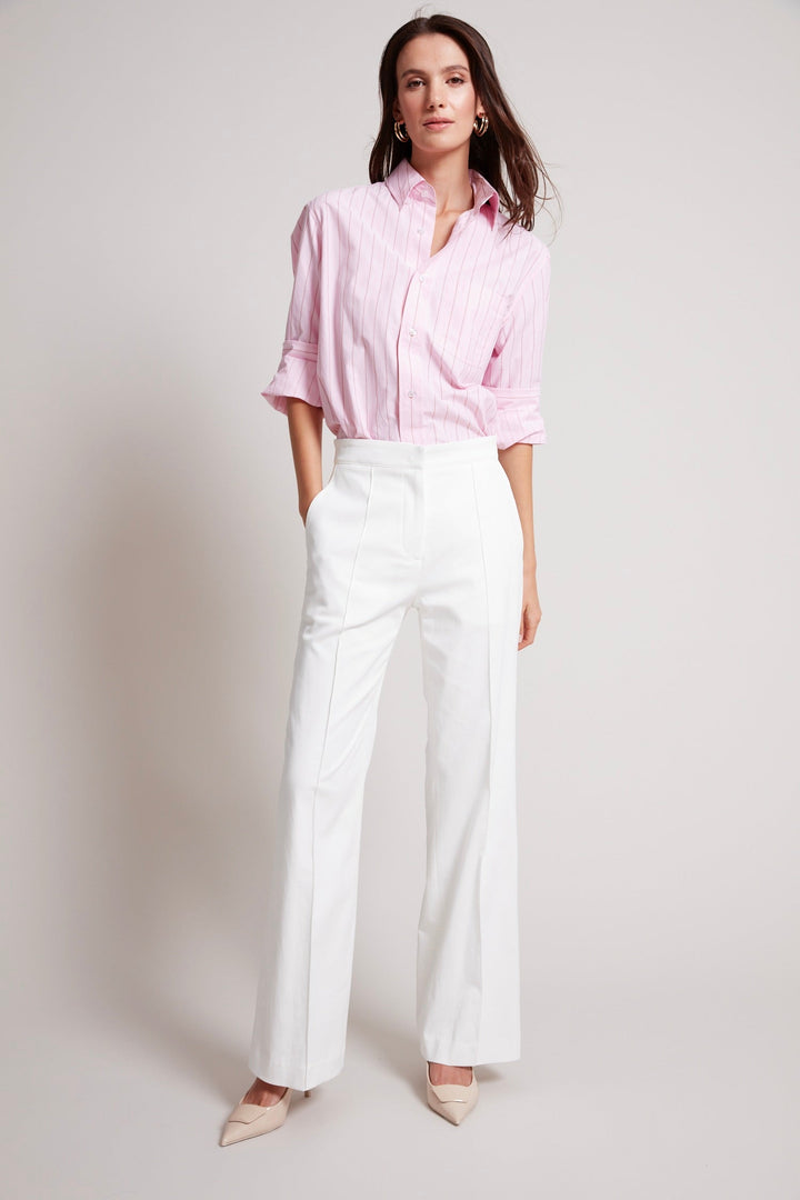 Adroit Atelier Kean Boyfriend Striped Button Down Shirt in Pink-a-boo available at Barbara Katz