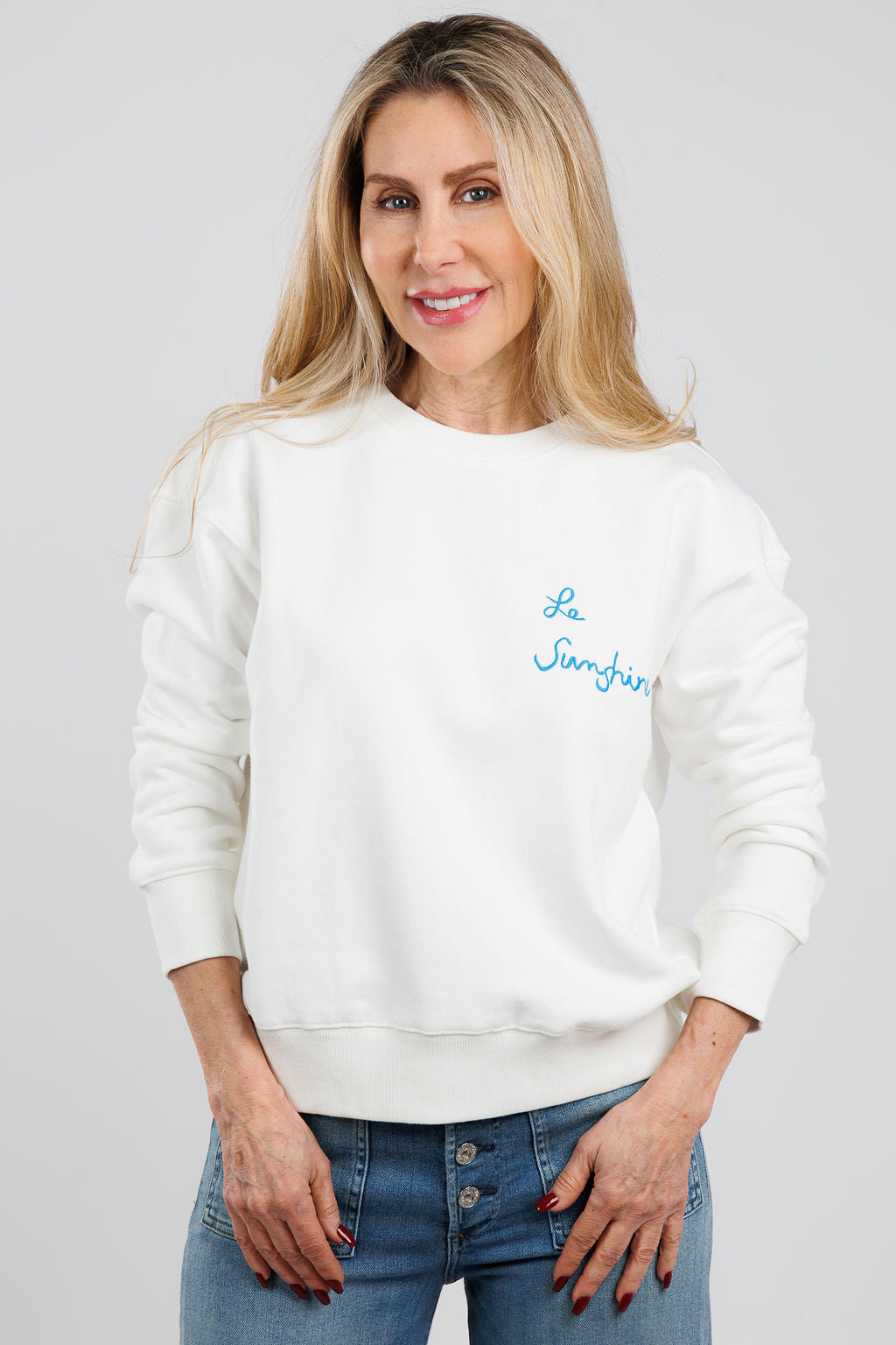 Kerri Rosenthal Ex-Boyfriend Le Sunshine Sweatshirt in White available at Barbara Katz