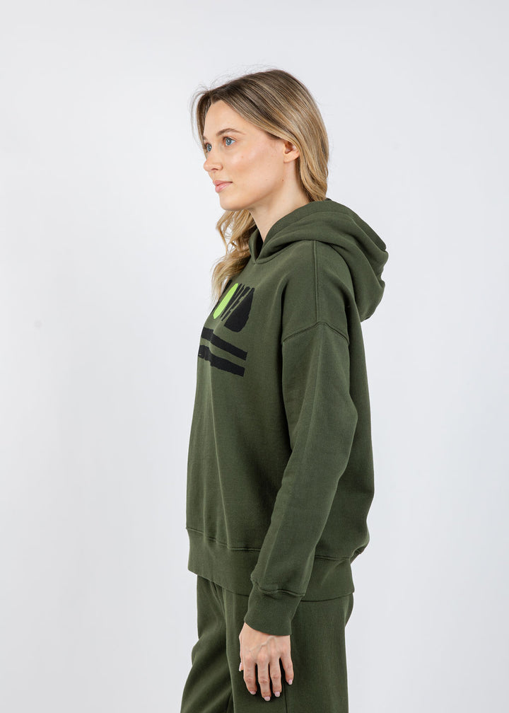 Kerri Rosenthal Boyfriend Loved Hoodie in Pine Green available at Barbara Katz
