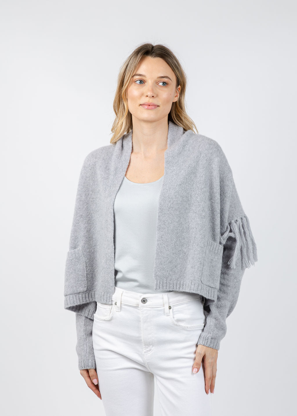 Kerri Rosenthal Cali Beau-lero Cardigan in Platinum available at Barbara Katz
