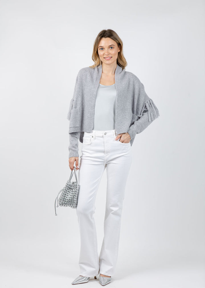 Kerri Rosenthal Cali Beau-lero Cardigan in Platinum available at Barbara Katz