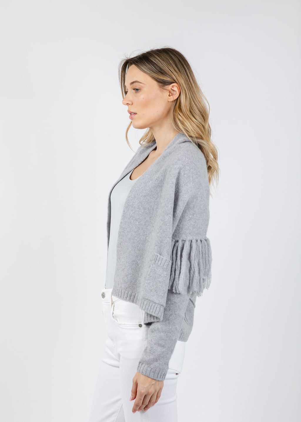 Kerri Rosenthal Cali Beau-lero Cardigan in Platinum available at Barbara Katz