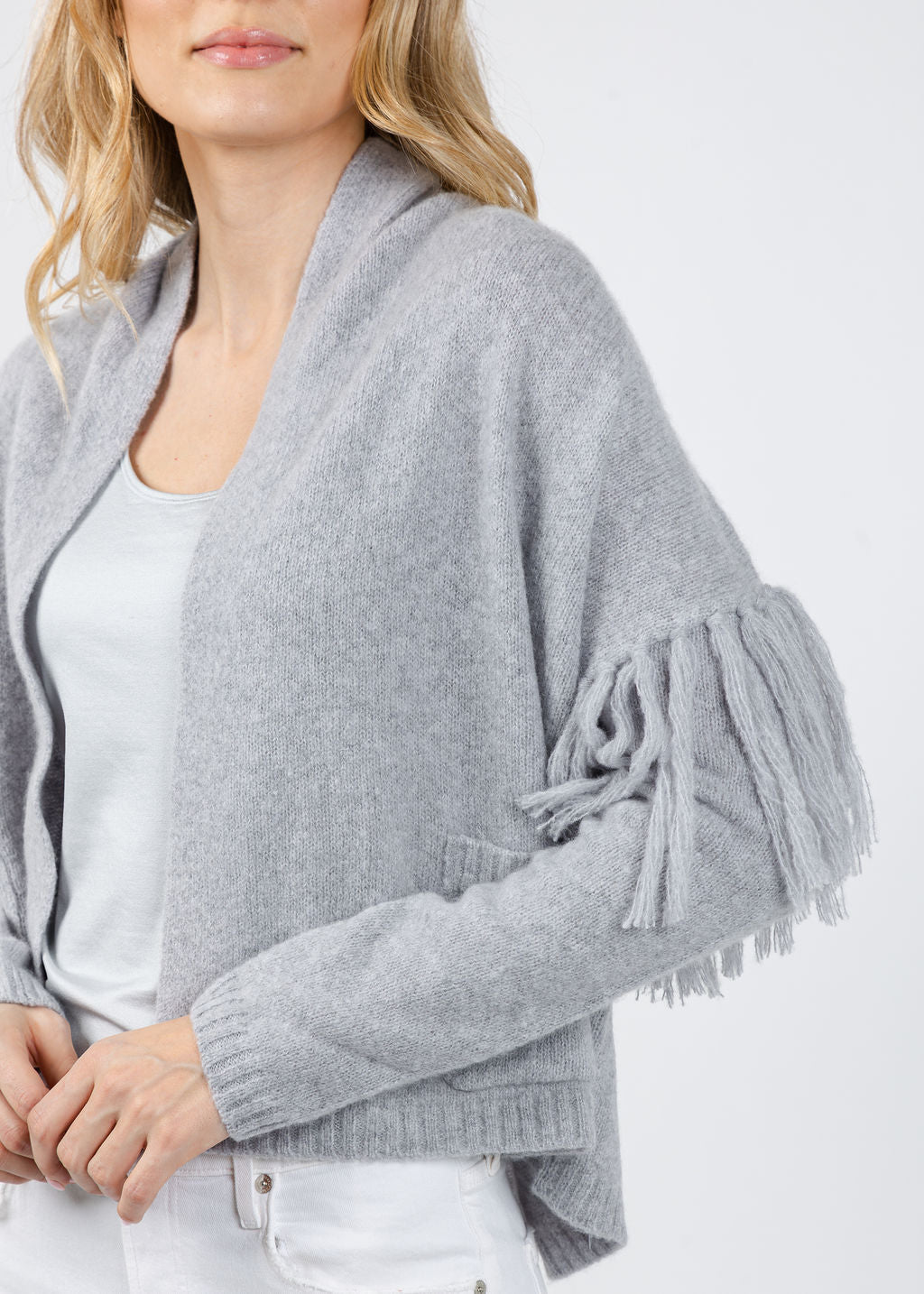 Kerri Rosenthal Cali Beau-lero Cardigan in Platinum available at Barbara Katz