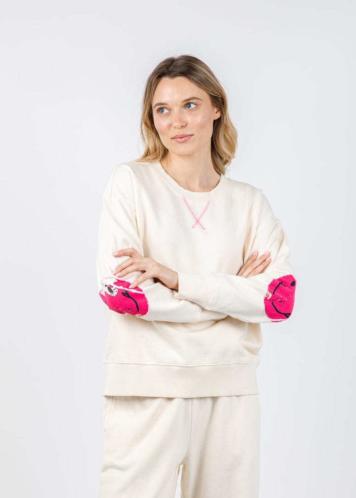 Kerri Rosenthal Ex-Boyfriend Smiley Sweatshirt in Canvas available at Barbara Katz