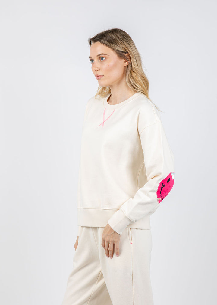 Kerri Rosenthal Ex-Boyfriend Smiley Sweatshirt in Canvas available at Barbara Katz