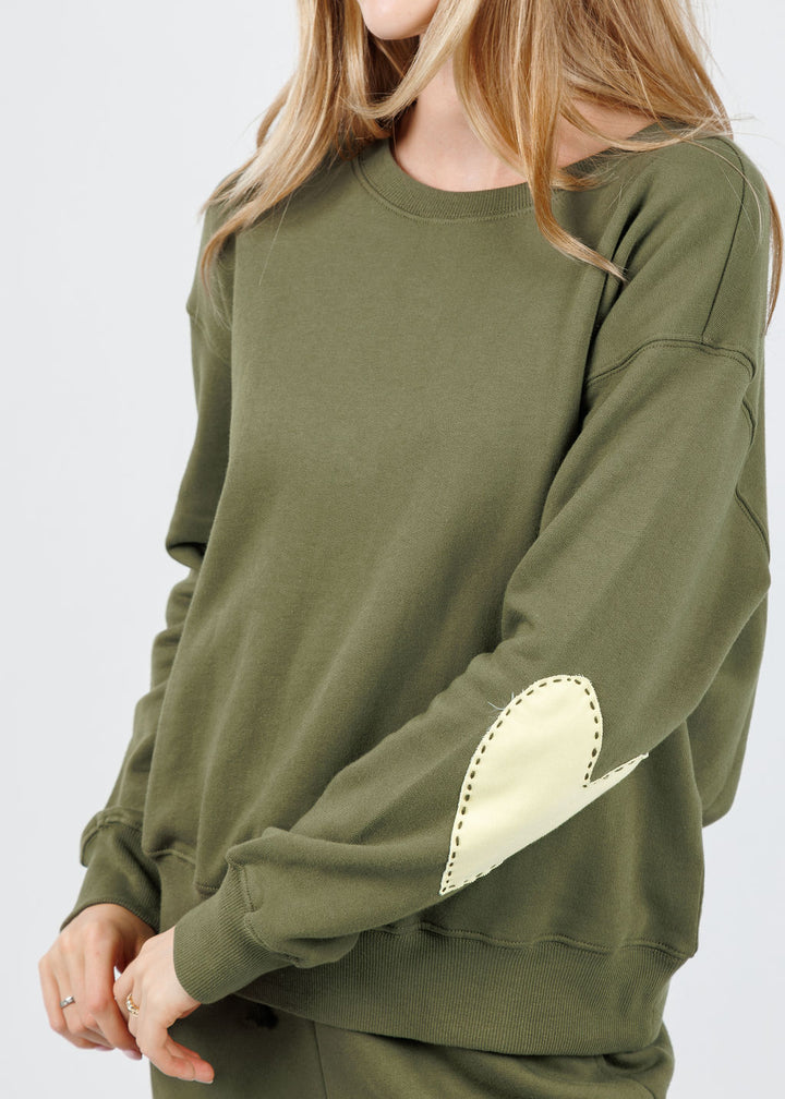 Kerri Rosenthal Ex-Boyfriend Sweatshirt in Army Green available at Barbara Katz