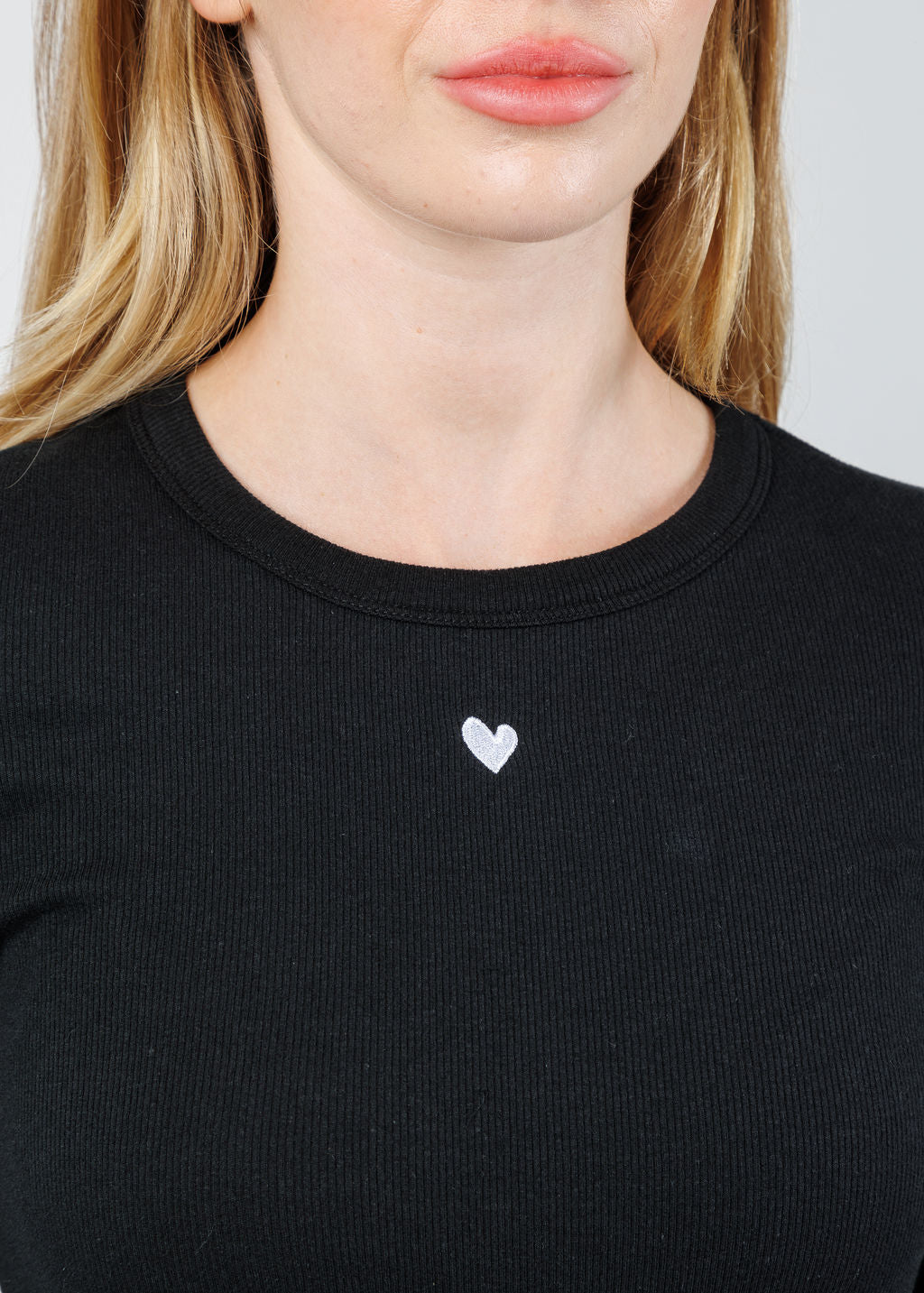 Kerri Rosenthal KR Long Sleeve Rib Tee in Black available at Barbara Katz