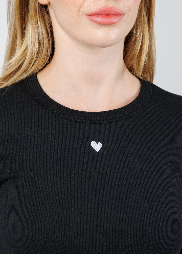 Kerri Rosenthal KR Long Sleeve Rib Tee in Black available at Barbara Katz