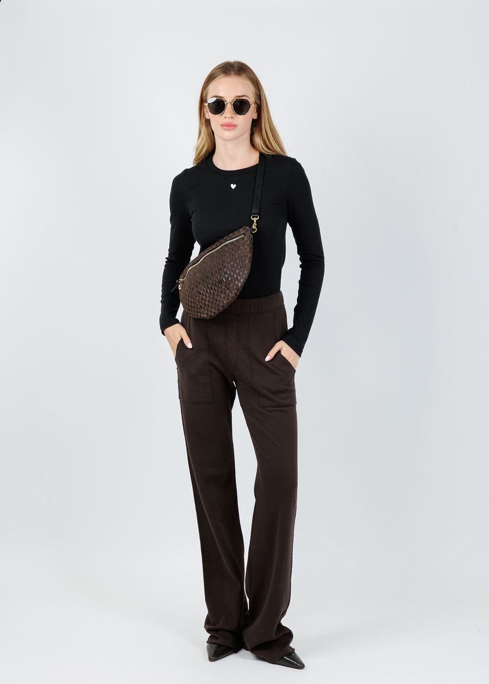 Kerri Rosenthal KR Long Sleeve Rib Tee in Black available at Barbara Katz