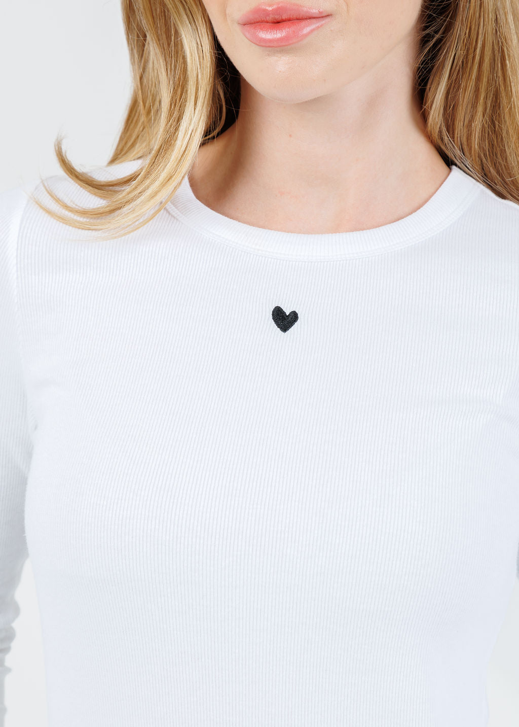 Kerri Rosenthal KR Long Sleeve Rib Tee in White available at Barbara Katz