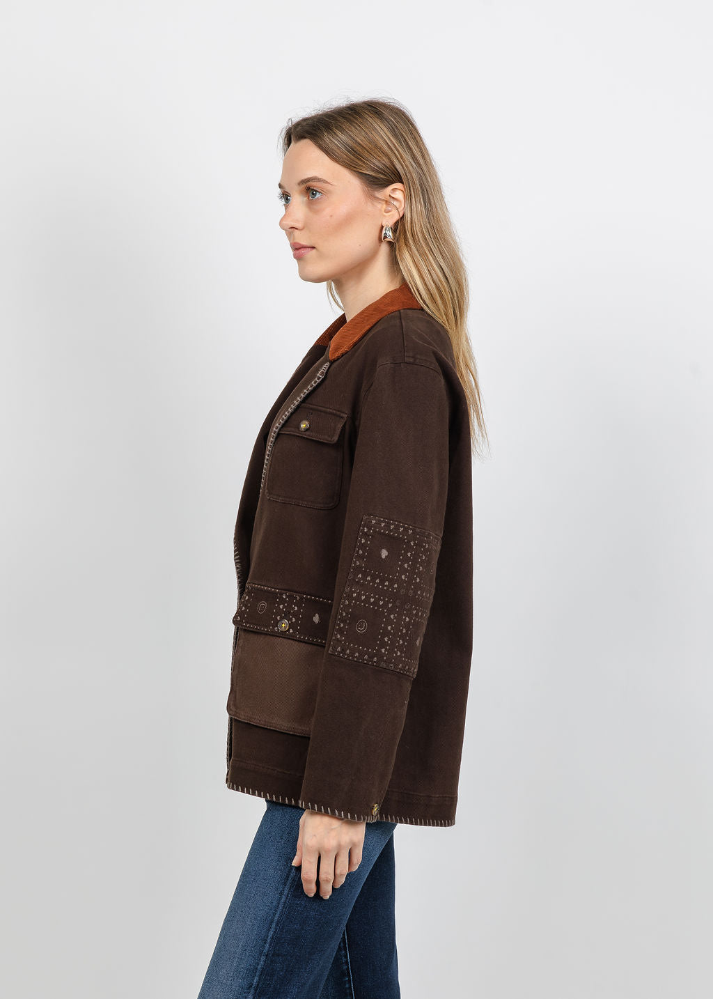 Kerri Rosenthal Love Brigade Barn Blazer in Brown available at Barbara Katz