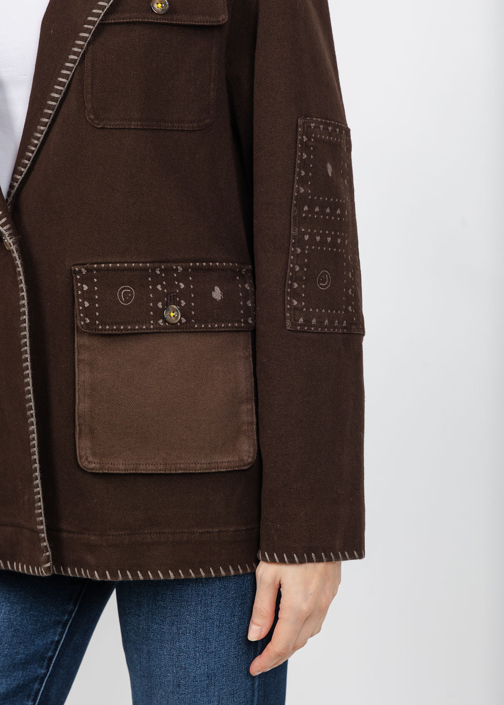 Kerri Rosenthal Love Brigade Barn Blazer in Brown available at Barbara Katz
