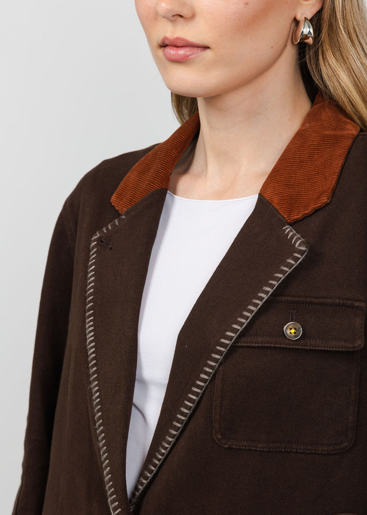 Kerri Rosenthal Love Brigade Barn Blazer in Brown available at Barbara Katz
